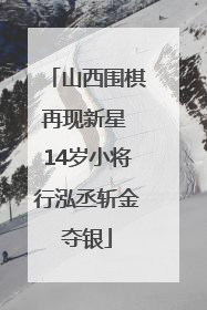 山西围棋再现新星 14岁小将行泓丞斩金夺银