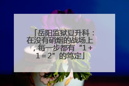 岳阳监狱夏升科：在没有硝烟的战场上，每一步都有“1＋1＝2”的笃定