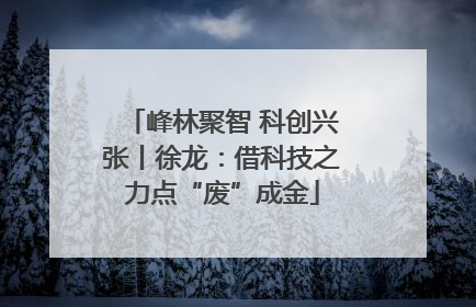 峰林聚智 科创兴张丨徐龙：借科技之力点“废”成金