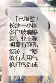 已报警！长沙一小区多户玻璃爆裂，业主称明显有弹孔痕迹，“疑似有人用气枪打鸟造成”