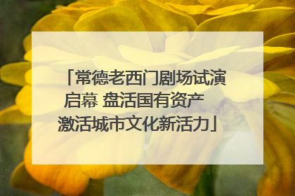 常德老西门剧场试演启幕 盘活国有资产 激活城市文化新活力