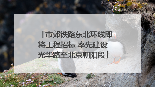 市郊铁路东北环线即将工程招标 率先建设光华路至北京朝阳段
