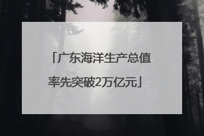 广东海洋生产总值率先突破2万亿元