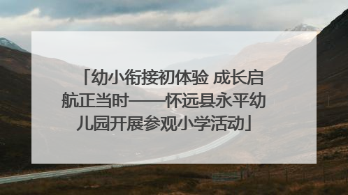 幼小衔接初体验 成长启航正当时——怀远县永平幼儿园开展参观小学活动