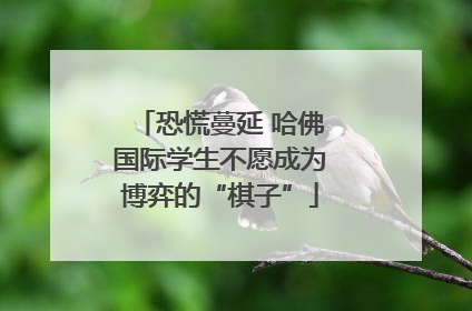 恐慌蔓延 哈佛国际学生不愿成为博弈的“棋子”