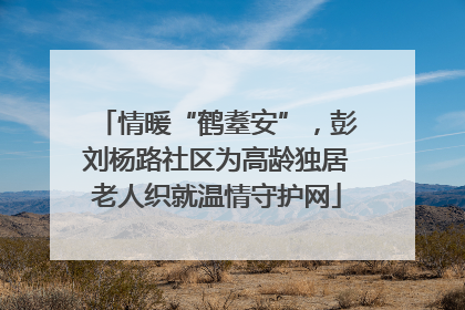 情暖“鹤耋安”，彭刘杨路社区为高龄独居老人织就温情守护网