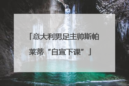 意大利男足主帅斯帕莱蒂“自宣下课”