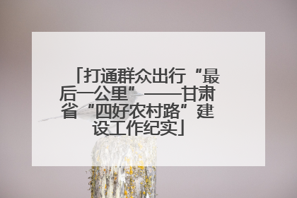 打通群众出行“最后一公里”——甘肃省“四好农村路”建设工作纪实