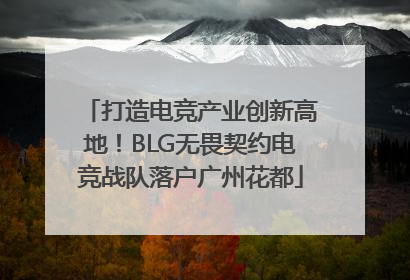 打造电竞产业创新高地！BLG无畏契约电竞战队落户广州花都