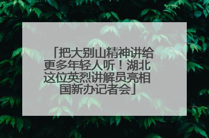把大别山精神讲给更多年轻人听！湖北这位英烈讲解员亮相国新办记者会