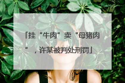 挂“牛肉”卖“母猪肉”，许某被判处刑罚
