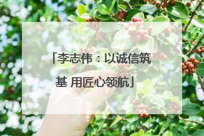 李志伟：以诚信筑基 用匠心领航