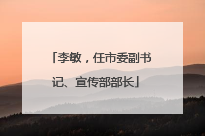 李敏，任市委副书记、宣传部部长