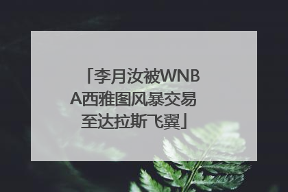 李月汝被WNBA西雅图风暴交易至达拉斯飞翼