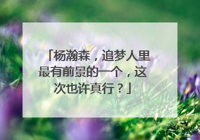 杨瀚森，追梦人里最有前景的一个，这次也许真行？