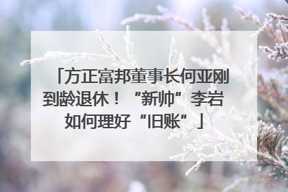 方正富邦董事长何亚刚到龄退休！“新帅”李岩如何理好“旧账”