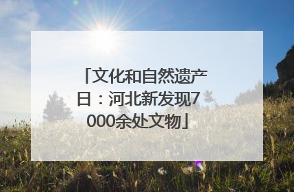 文化和自然遗产日：河北新发现7000余处文物