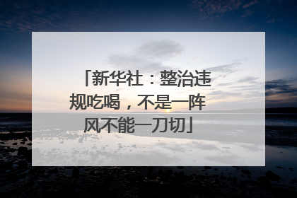 新华社：整治违规吃喝，不是一阵风不能一刀切