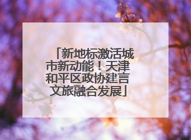 新地标激活城市新动能！天津和平区政协建言文旅融合发展