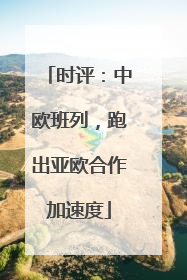 时评：中欧班列，跑出亚欧合作加速度
