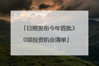 日照发布今年首批30项投资机会清单