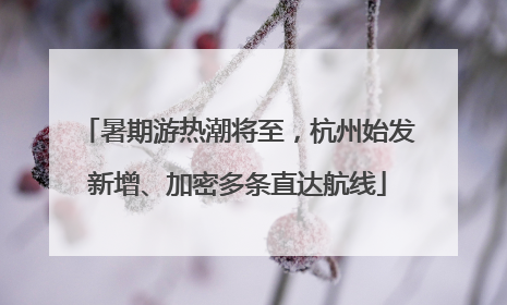 暑期游热潮将至，杭州始发新增、加密多条直达航线