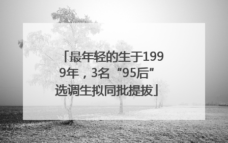 最年轻的生于1999年，3名“95后”选调生拟同批提拔