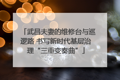武昌夫妻的维修台与巡逻路 书写新时代基层治理“三重变奏曲”
