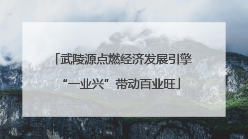 武陵源点燃经济发展引擎 “一业兴”带动百业旺