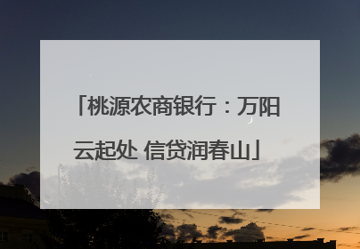 桃源农商银行：万阳云起处 信贷润春山