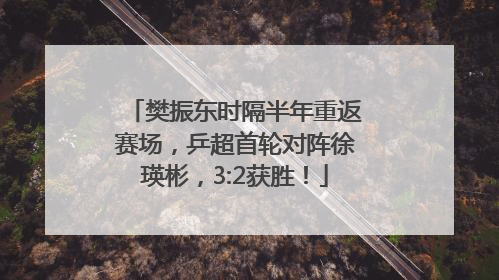 樊振东时隔半年重返赛场，乒超首轮对阵徐瑛彬，3:2获胜！