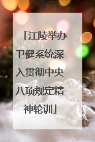 江陵举办卫健系统深入贯彻中央八项规定精神轮训