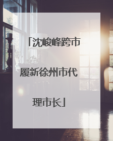 沈峻峰跨市履新徐州市代理市长