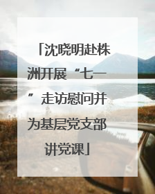 沈晓明赴株洲开展“七一”走访慰问并为基层党支部讲党课