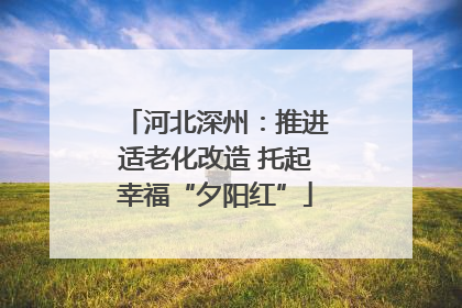 河北深州：推进适老化改造 托起幸福“夕阳红”