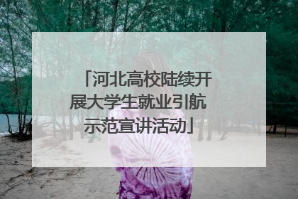 河北高校陆续开展大学生就业引航示范宣讲活动