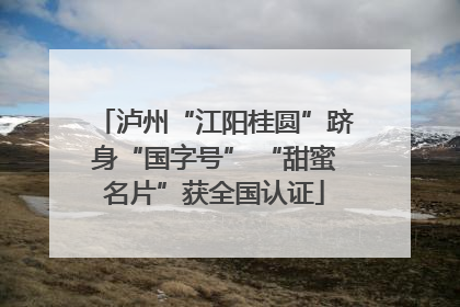 泸州“江阳桂圆”跻身“国字号” “甜蜜名片”获全国认证