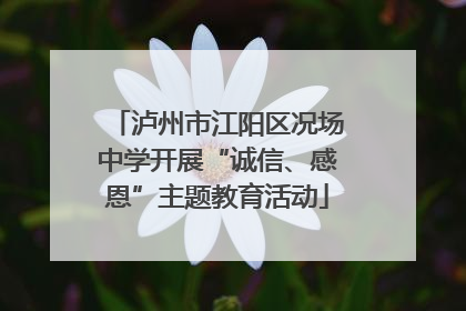 泸州市江阳区况场中学开展“诚信、感恩”主题教育活动
