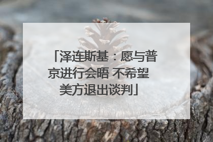 泽连斯基：愿与普京进行会晤 不希望美方退出谈判