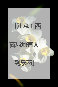 注意！西藏局地有大到暴雨