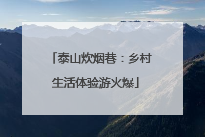 泰山炊烟巷：乡村生活体验游火爆