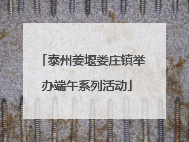 泰州姜堰娄庄镇举办端午系列活动