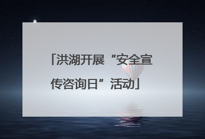 洪湖开展“安全宣传咨询日”活动