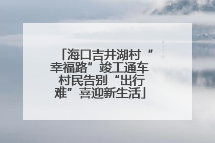 海口吉井湖村“幸福路”竣工通车 村民告别“出行难”喜迎新生活