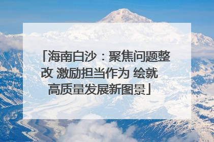 海南白沙：聚焦问题整改 激励担当作为 绘就高质量发展新图景