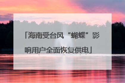 海南受台风“蝴蝶”影响用户全面恢复供电