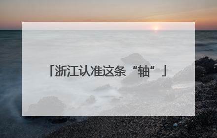 浙江认准这条“轴”