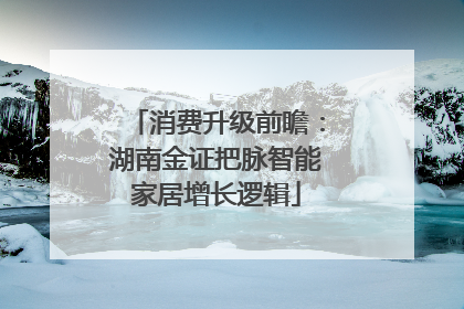 消费升级前瞻：湖南金证把脉智能家居增长逻辑