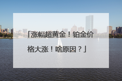 涨幅超黄金！铂金价格大涨！啥原因？