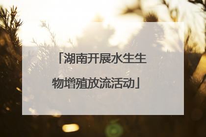 湖南开展水生生物增殖放流活动